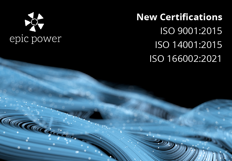 New Iso certifications